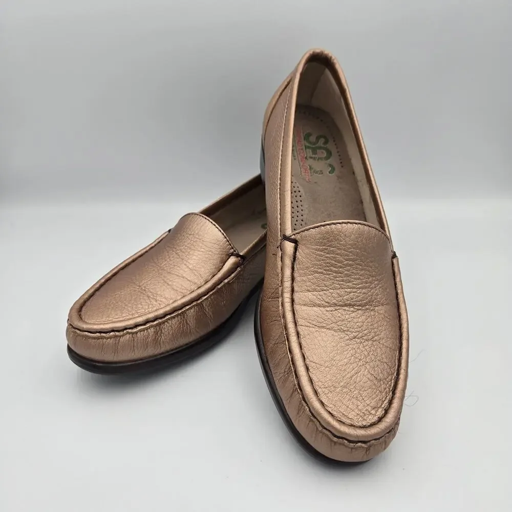 SAS Tripad Comfort Metallic Bronze Loafers – Size 8N